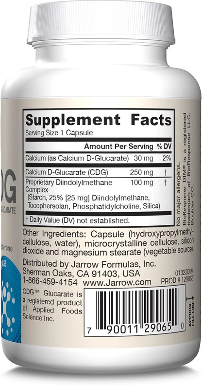 Jarrow Formulas® DIM + CDG, Dietary Supplement, Liver Detox Support for Healthy Hormone Regulation and General Wellness, 3...