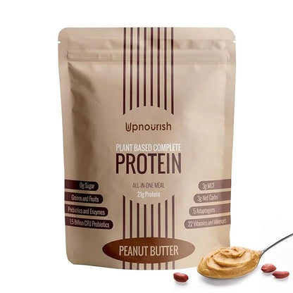 UpNourish Peanut Butter Vegan Protein Powder 54 Superfoods Powder,1.5 Billion CFU Probiotics 21g Plant Based Protein,No Su...