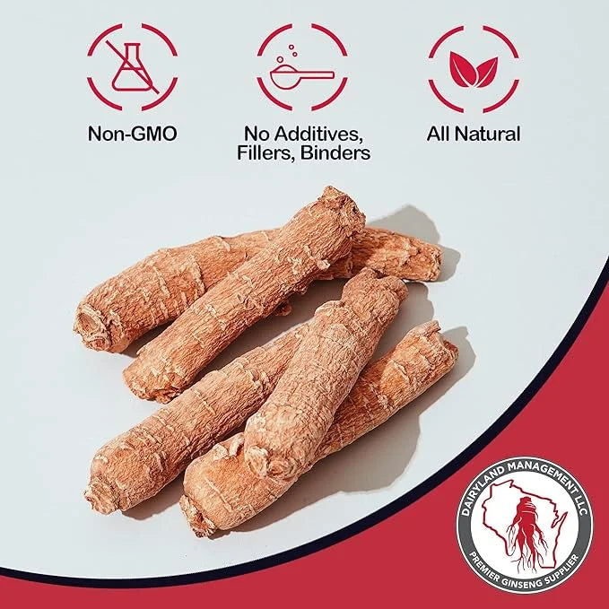 100% Authentic Korean Red Panax Ginseng -500 mg. (75 ct)