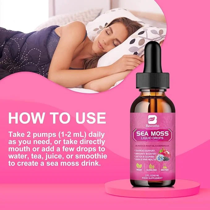 3000mg Sea Moss Liquid Drops D3, 6X 6X Stronger