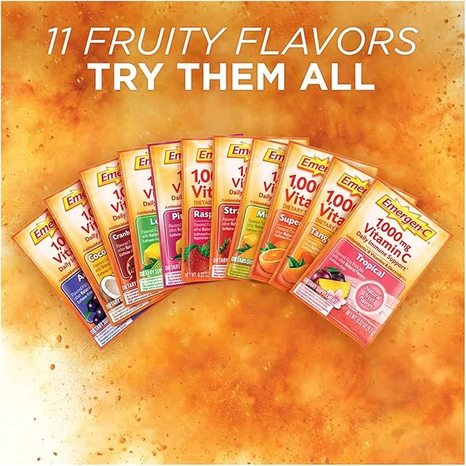 Emergen-C 1000mg Vitamin C Powder, with Antioxidants, B Vitamins and Electrolytes, Immunity Supplements for Immune Support...