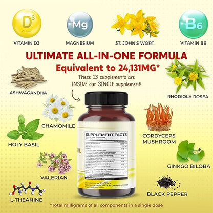 St. John's Wort 15000mg Ashwagandha 6000mg 2000mg Chamomile 500mg -
