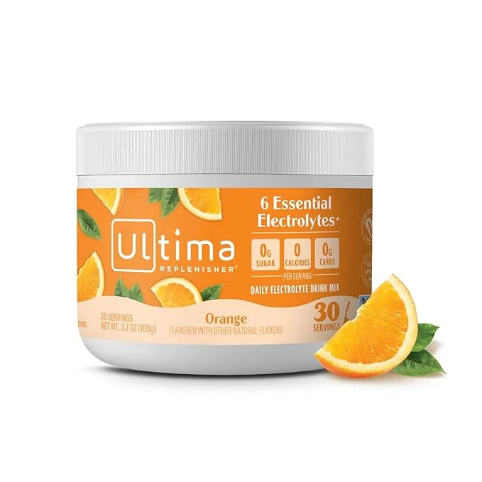 Ultima Replenisher Daily Electrolyte Powder Drink Mix – Orange, 30 Servings – Hydration Powder with 6 Key Electrolytes and...