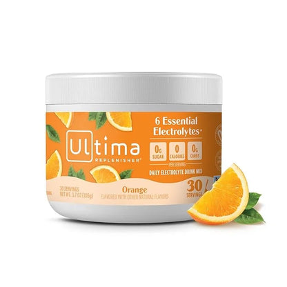 Ultima Replenisher Daily Electrolyte Powder Drink Mix – Orange, 30 Servings – Hydration Powder with 6 Key Electrolytes and...