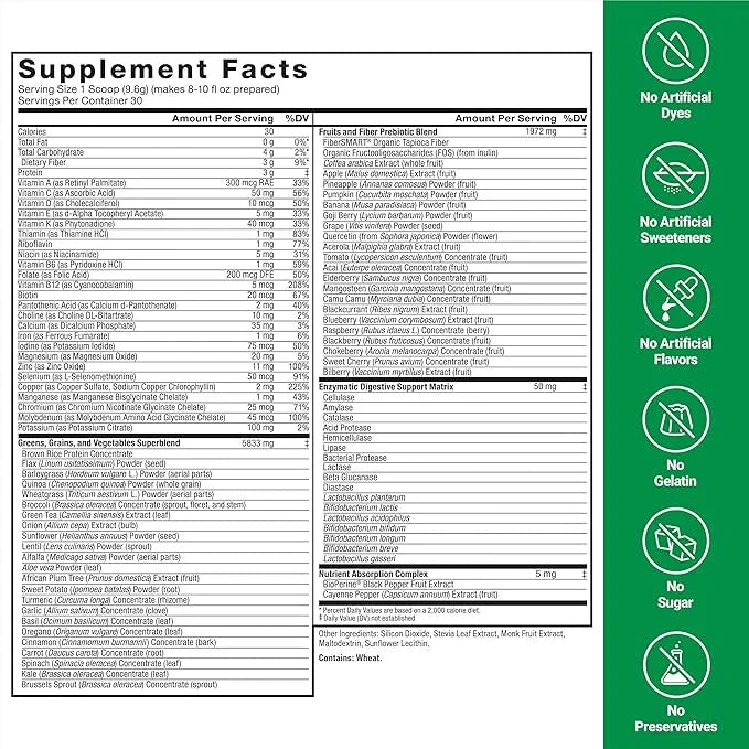 Force Factor Smarter Greens Daily Wellness Powder 3-Pack to Support Energy, Immunity & Digestion, Greens Powder, Superfood...