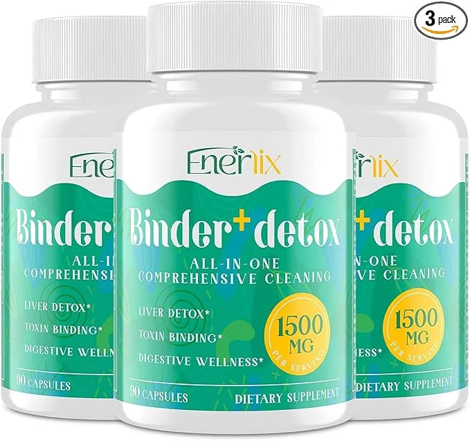 15-in-1 Detox Binder, Activated Charcoal, Zeolite & Bentonite Clay, Chlorella, 1500 MG Supplement Maximum Absorbent, Liver...