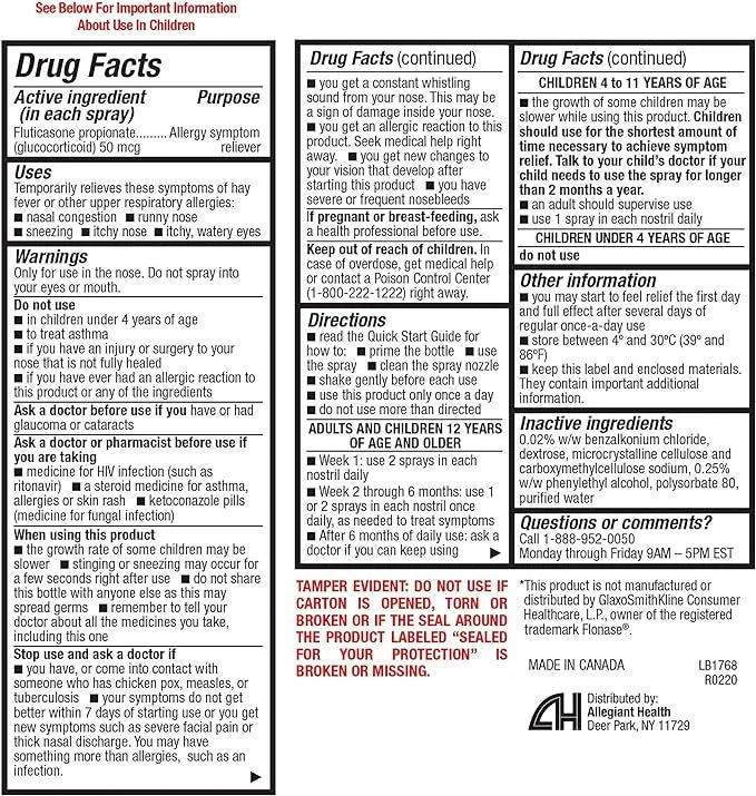 HealthA2Z® Fluticasone Propionate Nasal Sprays 24 Hour (2 Packs)