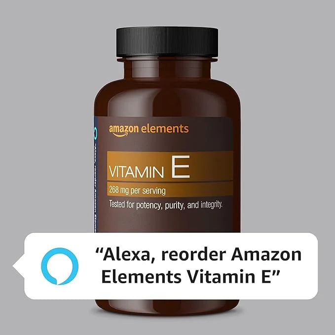 Amazon Elements Vitamin E, 400 IU, 100 Softgels, 100 Days of Supply (Packaging May Vary) (Pack of 2) - Product Image