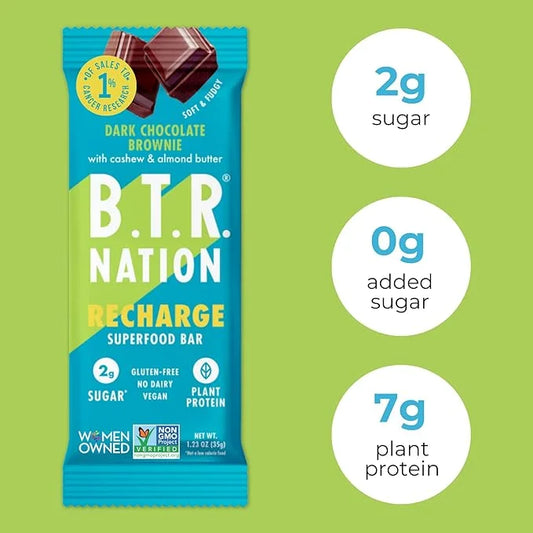 Vegan Keto Superfood Protein Bars, by B.T.R. - Low Carb, Plant Based, and Gluten Free | 12 Bars | Free of Sugar Alcohols a...