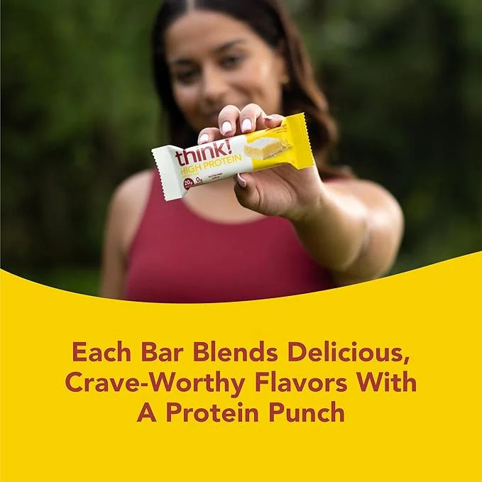 think! Protein Bars, High Protein Snacks, Gluten Free, Kosher Friendly, Lemon Delight, Nutrition Bars, 2.1 Oz per Bar, 30 ...