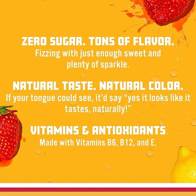 Sparkling Ice, Strawberry Lemonade Sparkling Water, Zero Sugar Flavored Water, with Vitamins and Antioxidants, Low Calorie...