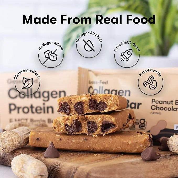 Perfect Keto Collagen Protein Bar, Gluten Free Grass Fed Collagen + MCT Oil, Low Carb, No Sugar Added, High Protein Snacks...