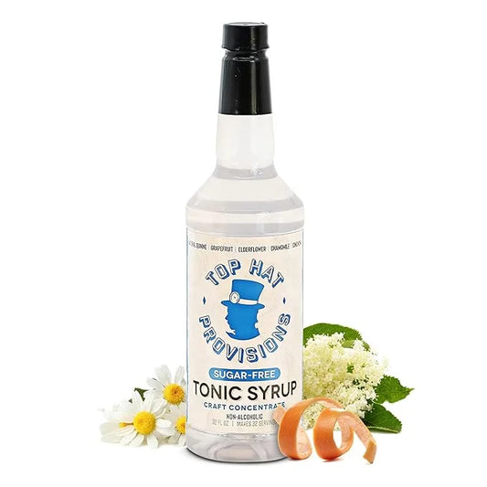 Top Hat Keto Sugar Free Tonic Syrup - 5x Diet Tonic Water Quinine Concentrate - Organic Monk Fruit - Craft Soda Mixer for ...