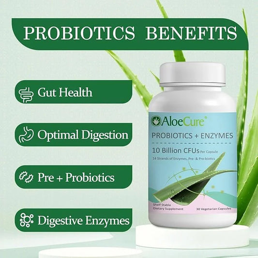 AloeCure Probiotics with 10 Billion CFU 30 Capsules