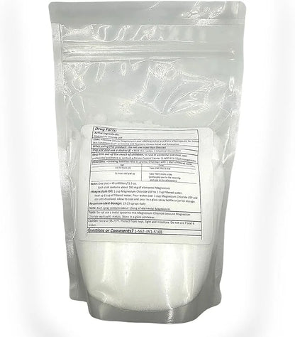 Greenway Biotech Organic Magnesium Chloride USP Supplement 100% Edible Cloruro de Magnesio Comestible Powder (Pharmaceutic...