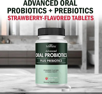 Oral Probiotics Supplement with Prebiotics - Supports Healthy Teeth Gums Mouth and Fresh Odorless Breath for Adults - Stra...