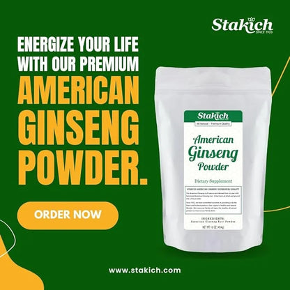 Stakich American Ginseng Root Powder 1 Pound (1 Pound)
