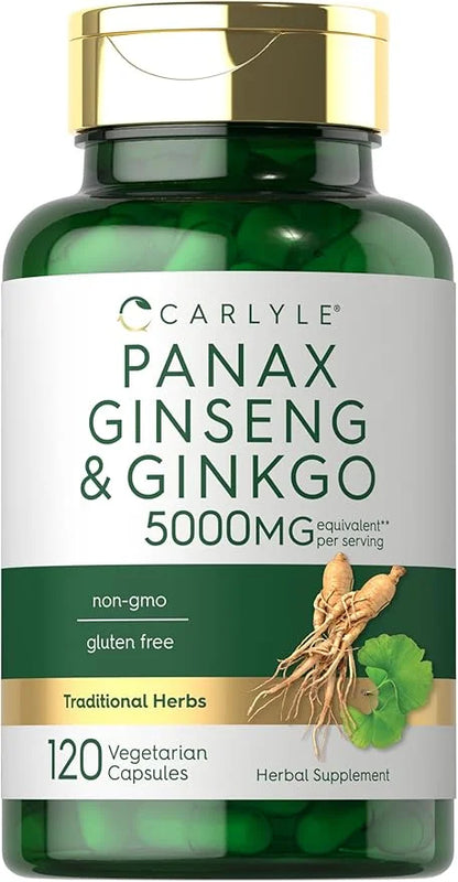Carlyle Panax Ginseng + Ginkgo Biloba 120 Vegetarian 5,000mg |