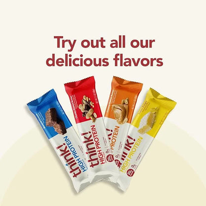 think! Protein Bars, High Protein Snacks, Gluten Free, Kosher Friendly, White Chocolate, Nutrition Bars, 2.1 Oz per Bar, 1...