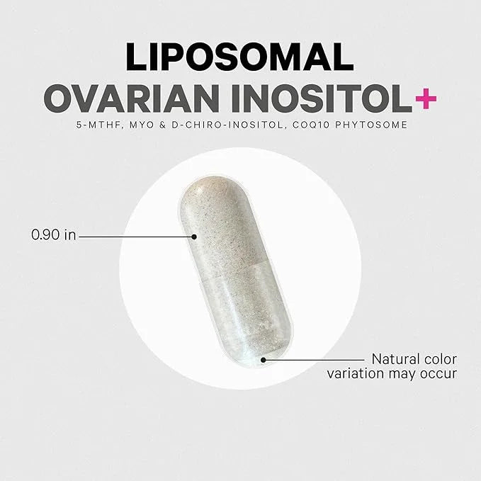 Codeage Liposomal Ovarian Inositol+ Supplement - Myo-Inositol & D-Chiro-Inositol 40:1 Blend, Folate 5-MTHF, CoQ10, Pomegra...