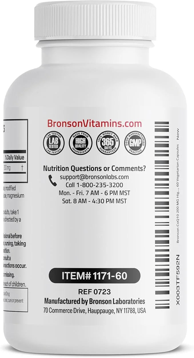 Bronson CoQ10 200 MG High Potency 60 Vegetarian