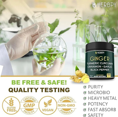 5in1 Ginger Supplement 7550mg with Ceylon 100 Vegan