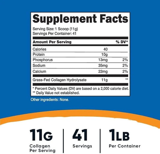 Nutricost Pure Collagen Hydrolysate (Bovine) Powder (3 Pack) 1LB Each