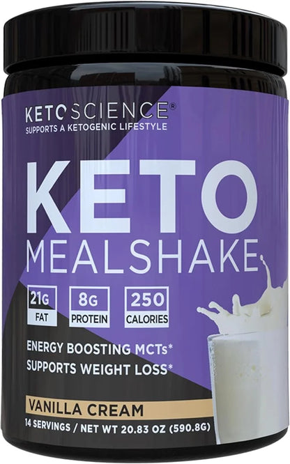 Keto Science Ketogenic Meal Shake Vanilla Dietary Supplement, Rich in MCTs and Protein, Packed with Collagen, Vitamins and...