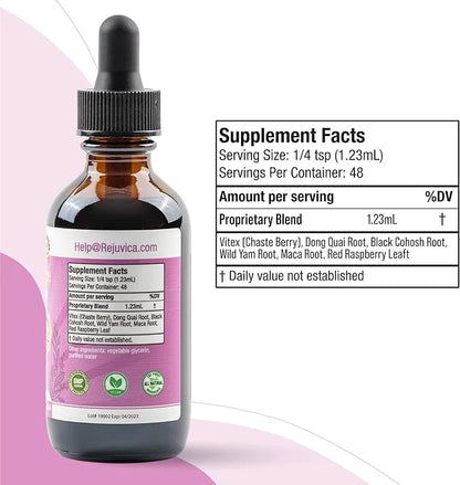 Balanced Femme Natural PMS and Menopause Support for Hot Flashes with Black Cohosh - All-Herbal Liquid Blend - Product Image