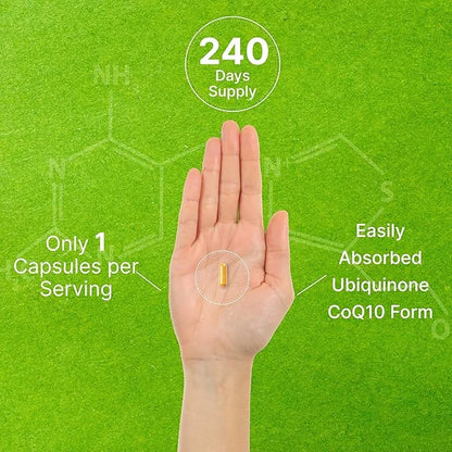 CoQ10 100mg, 240 Capsules – 3 Fatty 100mg – Q10 Supplements