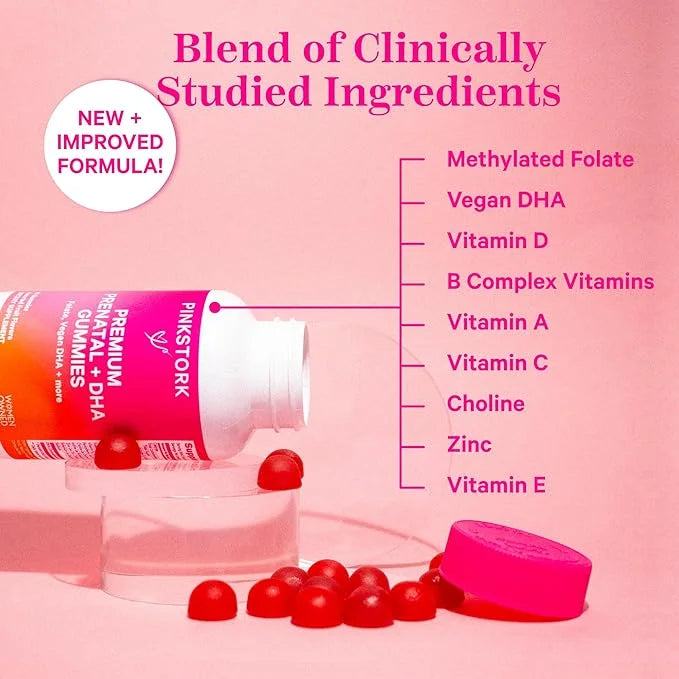 Pink Stork Premium Prenatal Gummy Vitamins 60 Vegan