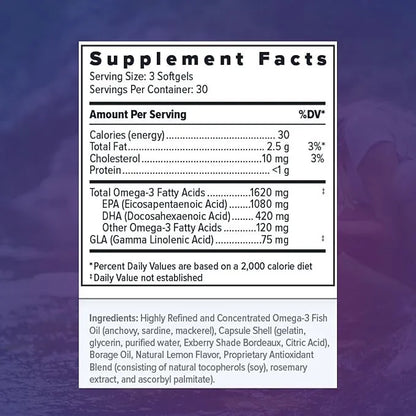 Focus Relief Plus Dry Eye Formula (90 ct. 30 Day 3 Supplement 3 Fish