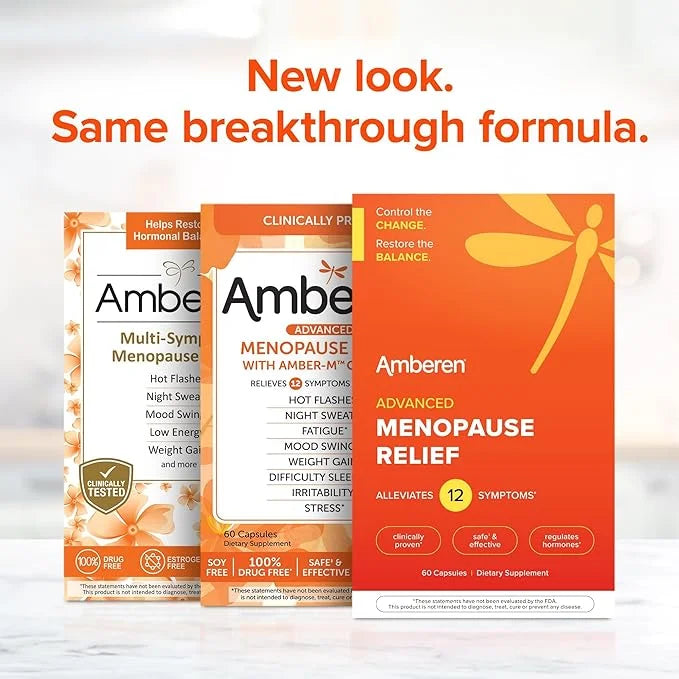Amberen: Safe Multi-Symptom Menopause Relief. Clinically Shown to Relieve 12 Menopause Symptoms: Hot Flashes, Night Sweats...
