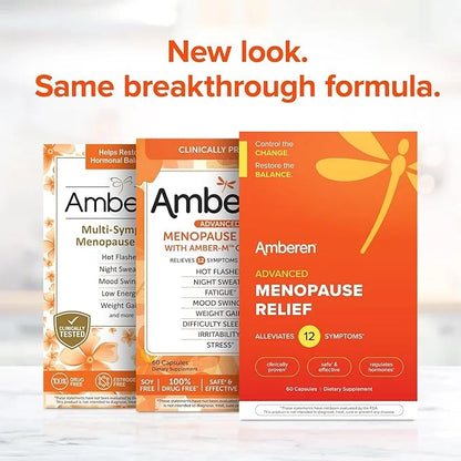 Amberen: Safe Multi-Symptom Menopause Relief. Clinically Shown to Relieve 12 Menopause Symptoms: Hot Flashes, Night Sweats...
