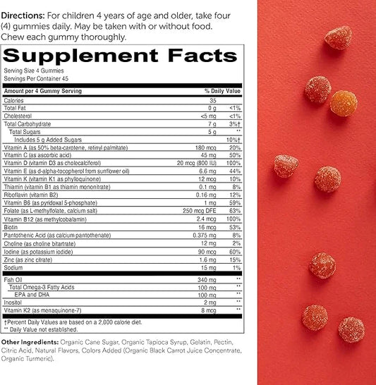 SmartyPants Kids Multivitamin Gummies and Probiotic 3 Fish D3, C, B12, B6, B6, Digestive (30 Day