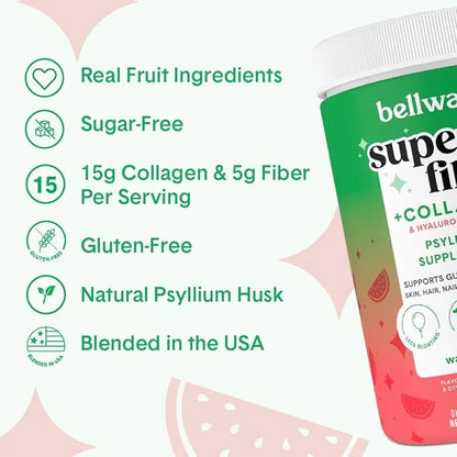 Bellway Super Fiber Powder + Collagen (2 Pack), (21.2 oz)