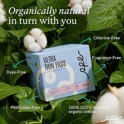 100% Organic Pads for Women, Ultra 3, 54 54 Count)