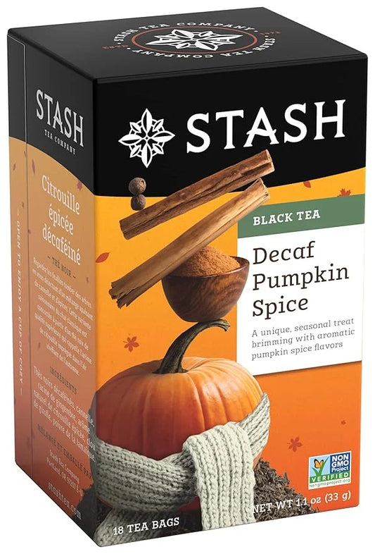 Stash Tea Decaf Pumpkin Spice Black Tea - Decaf, Non-GMO Project Verified Premium Tea with No Artificial Ingredients, 18 C...