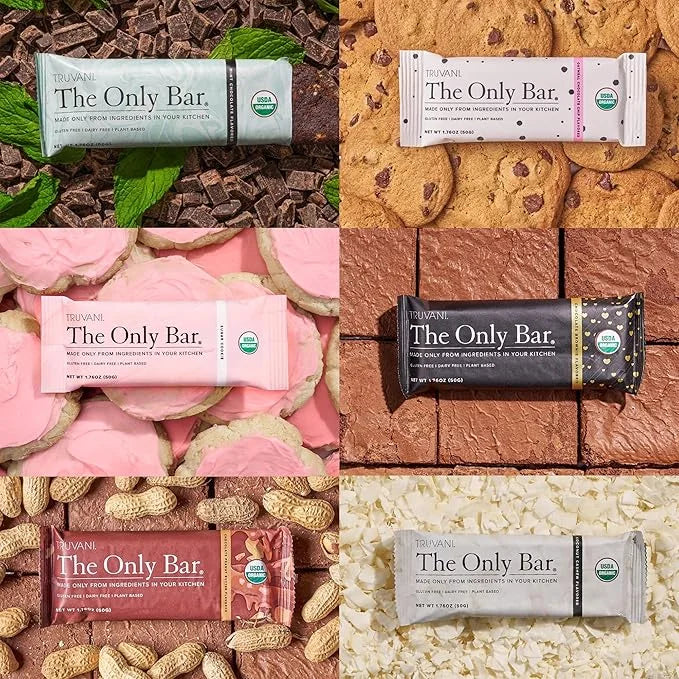 Truvani Plant Based Snack Bars | Variety 12 Pack | 5-8g Protein | USDA Organic and Vegan | The Only Bar | Dairy, Soy, and ...