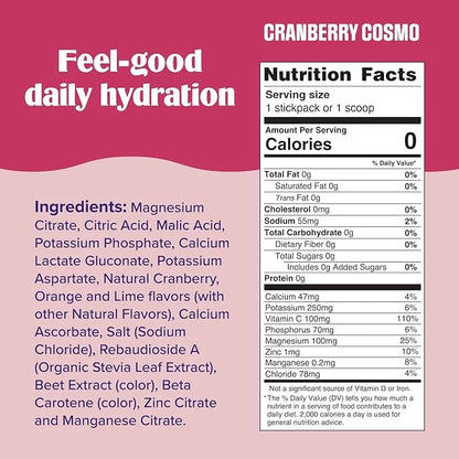 Ultima Replenisher Daily Electrolyte Powder Drink Mix – Cranberry Cosmo, 90 Servings – Hydration Powder with 6 Key Electro...
