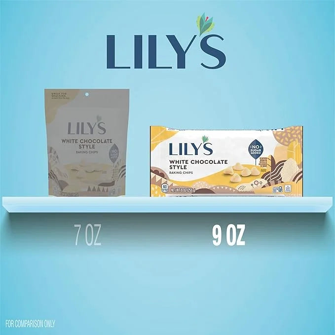 LILY'S White Chocolate Style No Sugar Added, Baking Chips Bag, 9 oz - Product Image