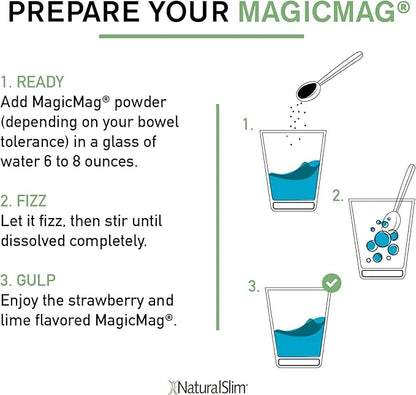 NaturalSlim Magicmag Pure Magnesium Citrate Powder – Stress, Constipation, Muscle, and Heart Support | Natural Strawberry ...