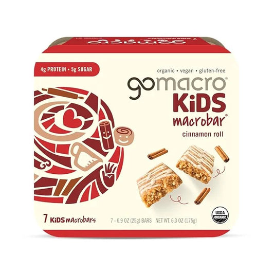 GoMacro Kids MacroBar Organic Vegan Snack Bars - Cinnamon Roll (0.90 Ounce Bars, 7 Count) - Product Image