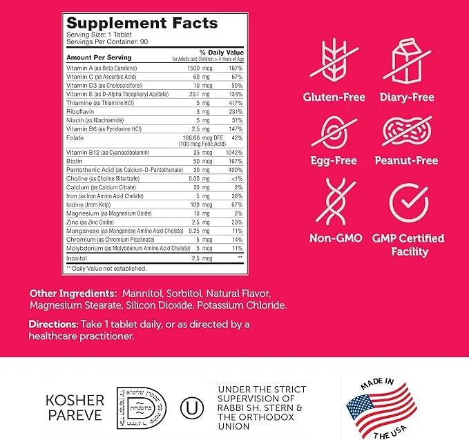 Zahler Kids Multivitamin Chewable Vitamin Tablet - Complete One Daily Kids Vitamins Supplement - Contains 20+ Minerals & V...