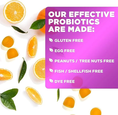 Probiotic Gummies for Women, Men & Teens 5 Billion 6 Probiotic 120 Count