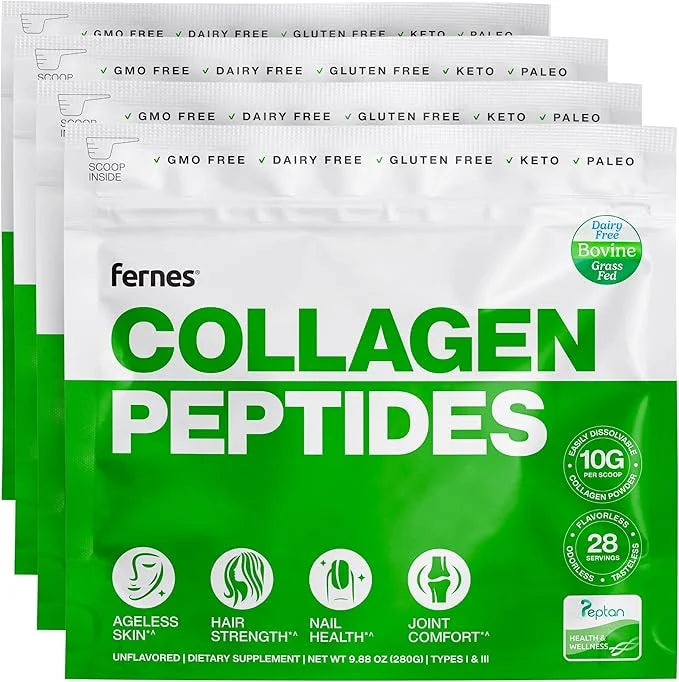 Hydrolyzed Collagen Peptides Supplement for Women 28 Servings, 9.88 oz, 4 Pack