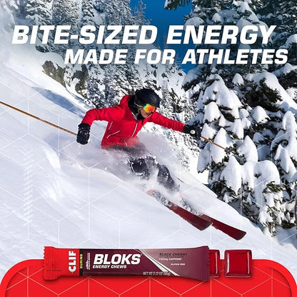 CLIF BLOKS - Black Cherry Flavor with Caffeine - Energy Chews - Non-GMO - Plant Based - Fast Fuel for Cycling and Running ...