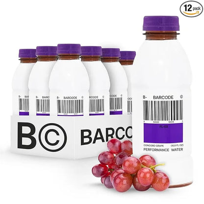 Barcode Premium Sports Hydration Drink - No Added Sugar, Concord Grape, 12 Pack - Adaptogen Drink with Electrolytes - Plan...