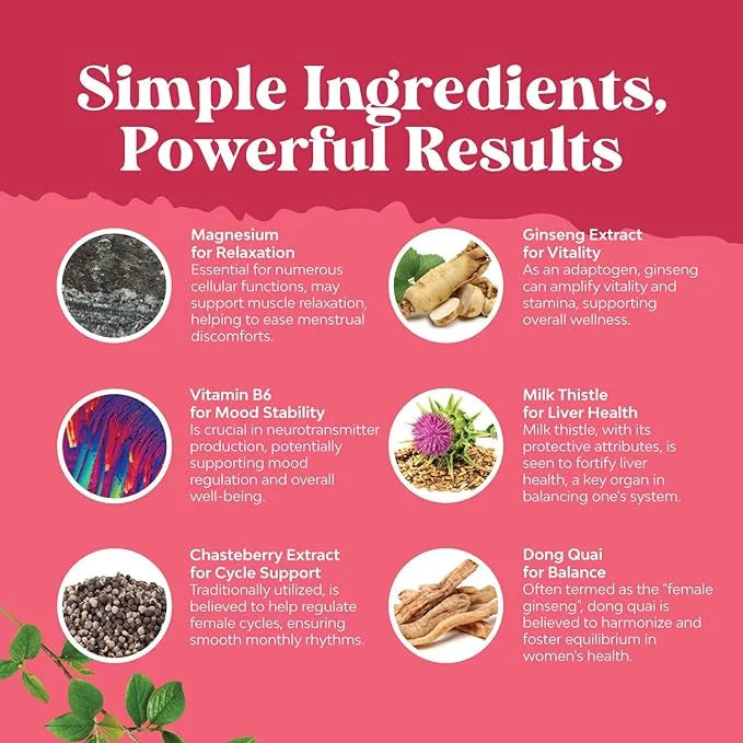 Hormone Balance for Women of All Ages - PMS Gummies and Cycle Support Supplements for Women with Vitamin B6 and Dong Quai ...