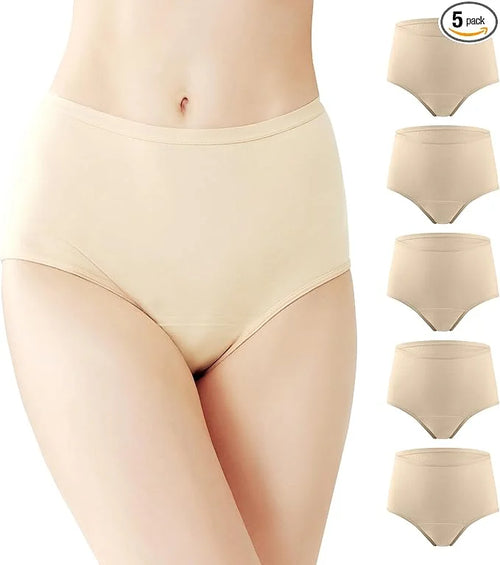 BATTEWA Incontinence Underwear for Women Washable, 50ML (5Beige, (5Beige, Large, 5 Pack)